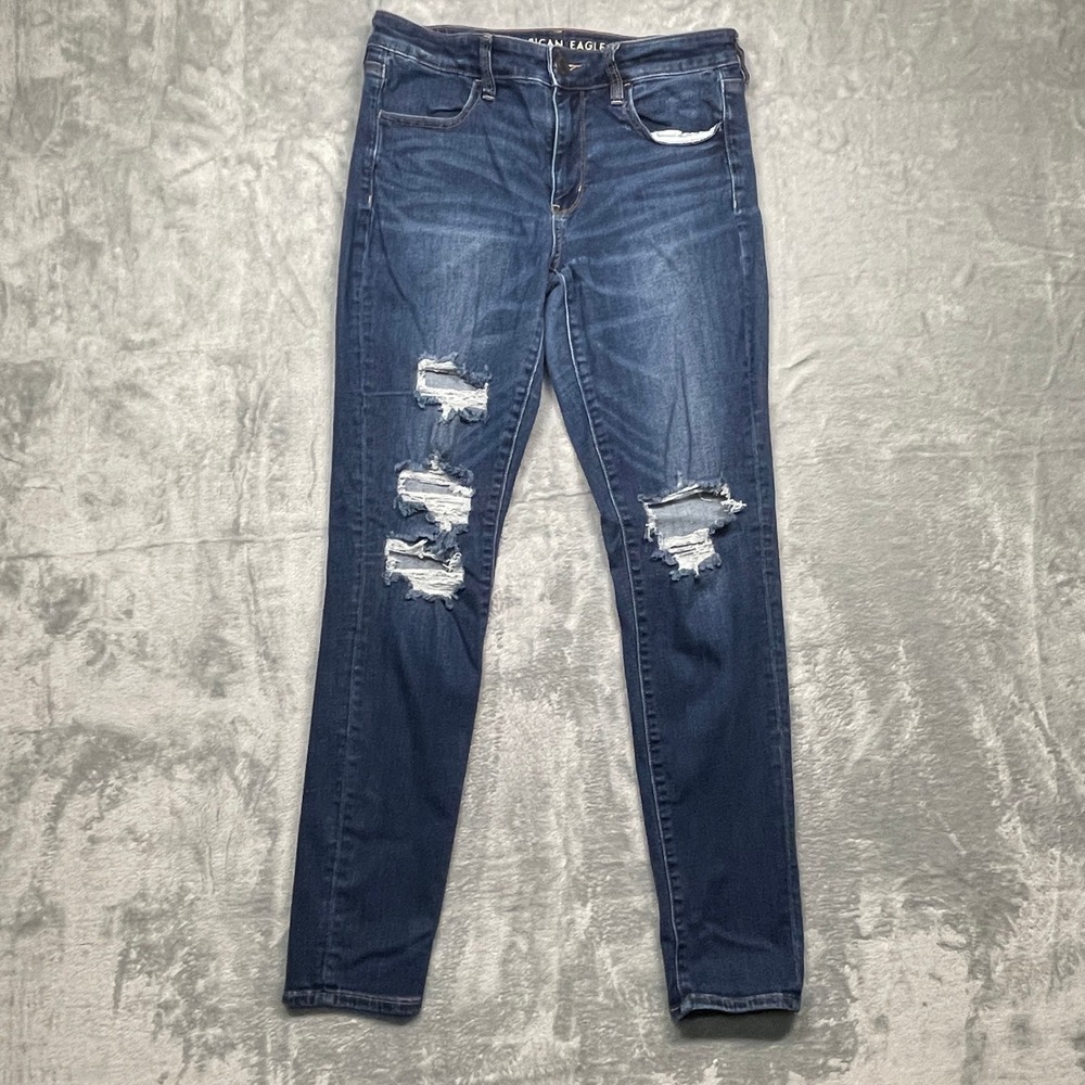 American Eagle Skinny Jeansโ Womens 31 Dark Wash Distressed Ne(x)t Level Stretch